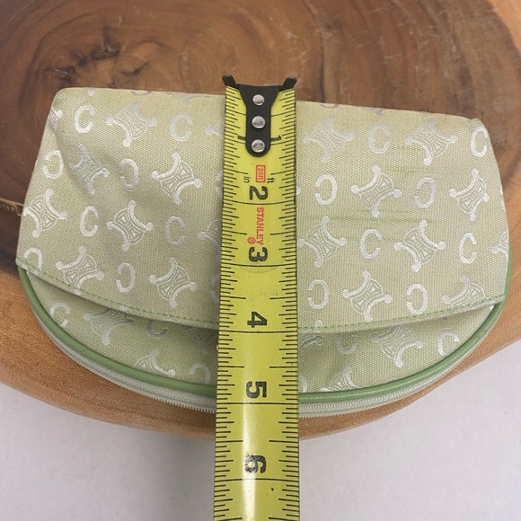 Celine Canvas Neon Green RARE Cosmetic Pouch - Picture 11 of 11